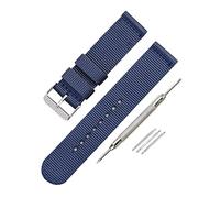 uHLANQC Watch bands for men, 18/20/22/24mm Nato Military Solid Color Sweat Absort Nylon Watch Strap for Men Women Mechanical Watches Watchband Replacement(Blue Silver Clasp,18mm)