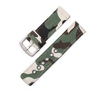 uHLANQC Watch bands for men, 18mm/20mm/22mm/24mm Canvas and Nylon Wear-Resistant Watch Strap Military Style Stainless Steel Clasp Watch Parts(Camouflage Green,20mm)