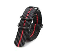 uHLANQC Watch bands for men, 18mm/20mm/22mm/24mm Military Style Watchband NATO Watch Strap Nylon Wear-Resistant Belt Buckle Watch Strap(Red and Black,18mm)