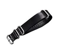uHLANQC Watch bands for men, 18mm-24mm Colorful Genuine Leather Nato Watchband Bracelet, Military Style Breathable Anti-sweat Watch Strap Accessories(Black,22mm)