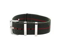 uHLANQC Watch Bands for Men, 20mm/22mm French Troop Parachute Elastic Canvas Nylon Watch Strap for Quartz Watch, Mechanical Watches(Type 9 Silver,22mm)