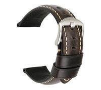 uHLANQC Watch bands for men, Watch Accessories Watch Band 20mm 22mm 24mm 26mm Special Oil Wax Leather Watch Strap Watchbands(Light Black S,20mm)