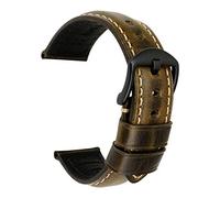 uHLANQC Watch bands for men, Watch Accessories Watch Band 20mm 22mm 24mm 26mm Special Oil Wax Leather Watch Strap Watchbands(Green B,23mm)