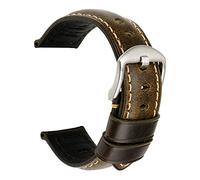 uHLANQC Watch bands for men, Watch Accessories Watch Band 20mm 22mm 24mm 26mm Special Oil Wax Leather Watch Strap Watchbands(Green S,20mm)