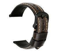 uHLANQC Watch bands for men, Watch Accessories Watch Band 20mm 22mm 24mm 26mm Special Oil Wax Leather Watch Strap Watchbands(Light Black B,19mm)