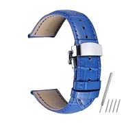 uHLANQC Watch bands for men, Watch Straps Leather Watch Bands 14 18mm 19mm 20mm 21mm 22mm 24mm Alligator Watch Band Strap Watch Bracelet(Blue,14mm)