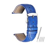 uHLANQC Watch bands for men, Watchbands Watch Straps Cow Leather Strap Watch Band for 14 16 18 19 20 21 22 24 mm Watch Strap(Blue,22mm)