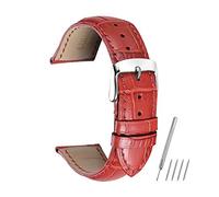uHLANQC Watch bands for men, Watchbands Watch Straps Cow Leather Strap Watch Band for 14 16 18 19 20 21 22 24 mm Watch Strap(Red,14mm)