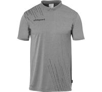 uhlsport Boys Sports Polo Shirt, Dark Grey Melange/Black, 10 Years