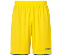 uhlsport Club Men's Football Shorts, Mens, 100380611, Lime Yellow/Azure, 14 Years