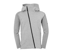 Uhlsport Essential Pro Jacket Men, Dark Grey Melange, Full Zip Hoodie Streetstyle Sweatshirt, Size M
