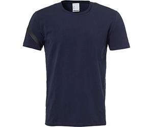 Uhlsport Essential Pro T-Shirt Men, Black, Short Sleeve Crewneck Cotton Stretch, Size S