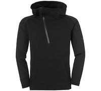 Uhlsport Essential Pro Zip Hoodie Men, Dark Grey Melange, Long Sleeve Sweatshirt Streetstyle High Comfort, Size M