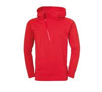 Uhlsport Essential Pro Zip Hoodie Men, Red, Long Sleeve Sweatshirt Streetstyle High Comfort, Size XL