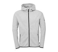uhlsport ID Hooded Jacket Going Out Jacket Sports Jacket in Unisex Cut - Jacket with Hood for Men, Women and Children Dark Grey Melange