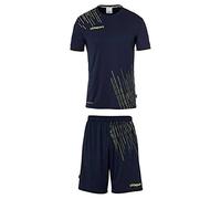 uhlsport Men's Score 26 Football Jersey Set - Football Set Consisting of Training Shirt and Training Trousers, Navy/Fluo Yellow, M EU