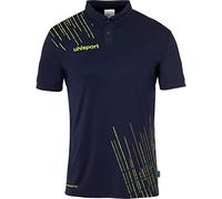 uhlsport Men's Sports Polo, Navy/Fluo Yellow, XXXX-Large