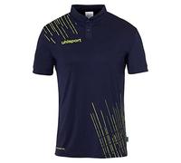 uhlsport Men's Sports Polo Shirt, Navy/Fluo Yellow, L