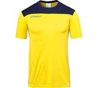 Uhlsport Offense 23 Poly Shirt Children's Polo Shirt - Lime Yellow/Navy/Azure, 116