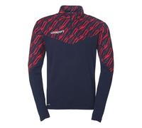 uhlsport Progressive 28 1/4 Zip Top - Football Long Sleeve Football Top and Sports Jumper in Unisex Cut Navy/Red