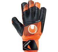 uhlsport Soft Resist+ Flex Frame Football Goalkeeper Gloves - Gloves for Goalkeepers - Especially for Artificial Grass and Hard Floors - with Finger Protection, 9, Fluo Orange/Black/White