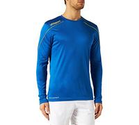 Uhlsport Stream 22 Long Sleeve Jersey Junior, Azure Blue/Lime Yellow, Moisture Wicking Dry Tech Kids, Size 34/36