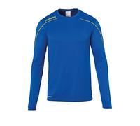 Uhlsport Stream 22 Long Sleeve Jersey Junior, Azure Blue/Lime Yellow, Moisture Wicking Dry Tech Kids, Size 28/30