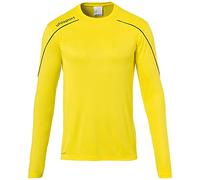 Uhlsport Stream 22 Long Sleeve Jersey Men, Lime Yellow/Black, Moisture Wicking Dry Tech, Size S