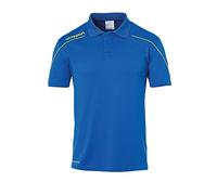 Uhlsport Stream 22 Polo Shirt - Azure Blue/Lime Yellow, Large