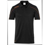 Uhlsport Stream 22 Polo Shirt - Black/Fluo Orange, 4X-Large