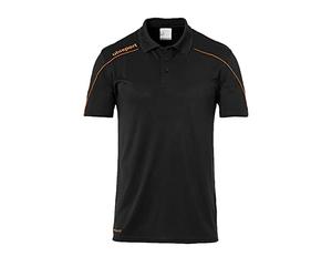 Uhlsport Stream 22 Polo Shirt - Black/Fluo Orange, 4X-Large