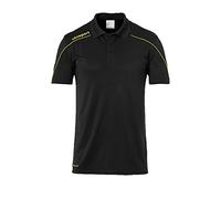Uhlsport Stream 22 Polo Shirt - Black/Lime Yellow, 2X-Large