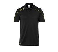 Uhlsport Stream 22 Polo Shirt - Black/Lime Yellow, Size 164