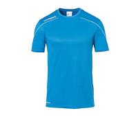 Uhlsport Stream 22 Short Sleeve Jersey Junior, Bordeaux/Sky Blue, Moisture Wicking Crew Neck Dry Tech Kids, Size 24/26