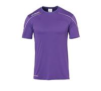 Uhlsport Stream 22 Short Sleeve Jersey Junior, Lime Yellow/Black, Moisture Wicking Crew Neck Dry Tech Kids, Size 30/32