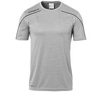 Uhlsport Stream 22 Short Sleeve Jersey Junior, White/Black, Moisture Wicking Crew Neck Dry Tech Kids, Size 26/28