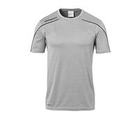 Uhlsport Stream 22 Short Sleeve Jersey Junior, White/Black, Moisture Wicking Crew Neck Dry Tech Kids, Size 30/32