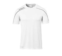 Uhlsport Stream 22 Short Sleeve Jersey Men, Cyan/White, Moisture Wicking Crew Neck Dry Tech, Size M