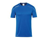 Uhlsport Stream 22 Short Sleeve Jersey Men, Dark Grey Melange/Black, Moisture Wicking Crew Neck Dry Tech, Size S