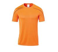 Uhlsport Stream 22 Short Sleeve Jersey Men, Navy/Fluo Red, Moisture Wicking Crew Neck Dry Tech, Size M