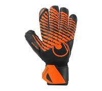 uhlsport Super Resist+ Durable Goalkeeper Gloves for Artificial Grass and Hard Pitch Black/Fluo Orange