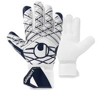 uhlsport Supersoft HN Football Goalkeeper Gloves for Men and Boys Football Goalkeeper Gloves with Finger Stabilisation, White/Navy/Silver, 8