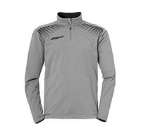 Uhlsport UHLSH Kids Goal 1/4 Zip Top Kids Sweatshirt - Dark Grey Melange/Black, 128