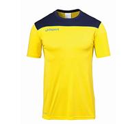 Uhlsport Offense 23 Poly Shirt Children's Polo Shirt - Lime Yellow/Navy/Azure, 116