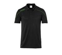 Uhlsport Stream 22 Polo Shirt - Black/Fluo Green, Small