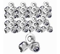UHMC M6 Nuts,40 Pcs 6mm Locking Nuts Galvanized Iron Locking Nuts Self Locking Nuts Nylon Insert Lock Nuts Galvanized Iron Hex Nuts for Connecting and Fixing Various Components