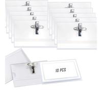 UHMC Name Badges, 10 PCS with Pins and Clips, Waterproof Name Tags Clothing Labels Badge Clips Meeting Staff Name Tags, Suitable for School Office Meeting Rooms(9 * 5.6cm)
