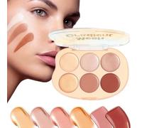 Uhngw Blush Highlighter Palette | 6 Colors Multiuse Cheek Palette | Waterproof Cream Blendable Long Lasting Cosmetics Kit for Women Mature Skin Artist Event Party