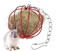 Uhngw Bunny Hay Holder | Bunny Hay Feeder No Waste - Metal Rack Chew Toys, Grass Feeding Ball for Small Animals Chewing Feeding, Chinchilla Cage Accessories