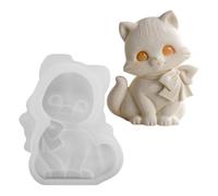 Uhngw Cat Wax Mold - Novelty Reusable Silicone 3D Cat Shaped Soap Mould,Resin Casting Animal Chocolate Mold | for Lovers Family Friends Women Men